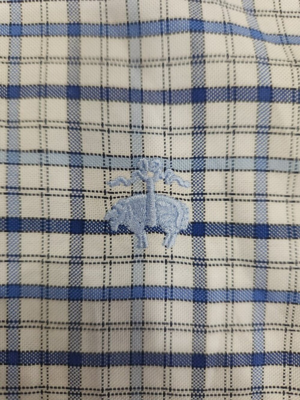 Brooks Brothers Oxford OCBD Button Down Shirt Mens M Blue Gingham Vintage - Picture 4 of 14